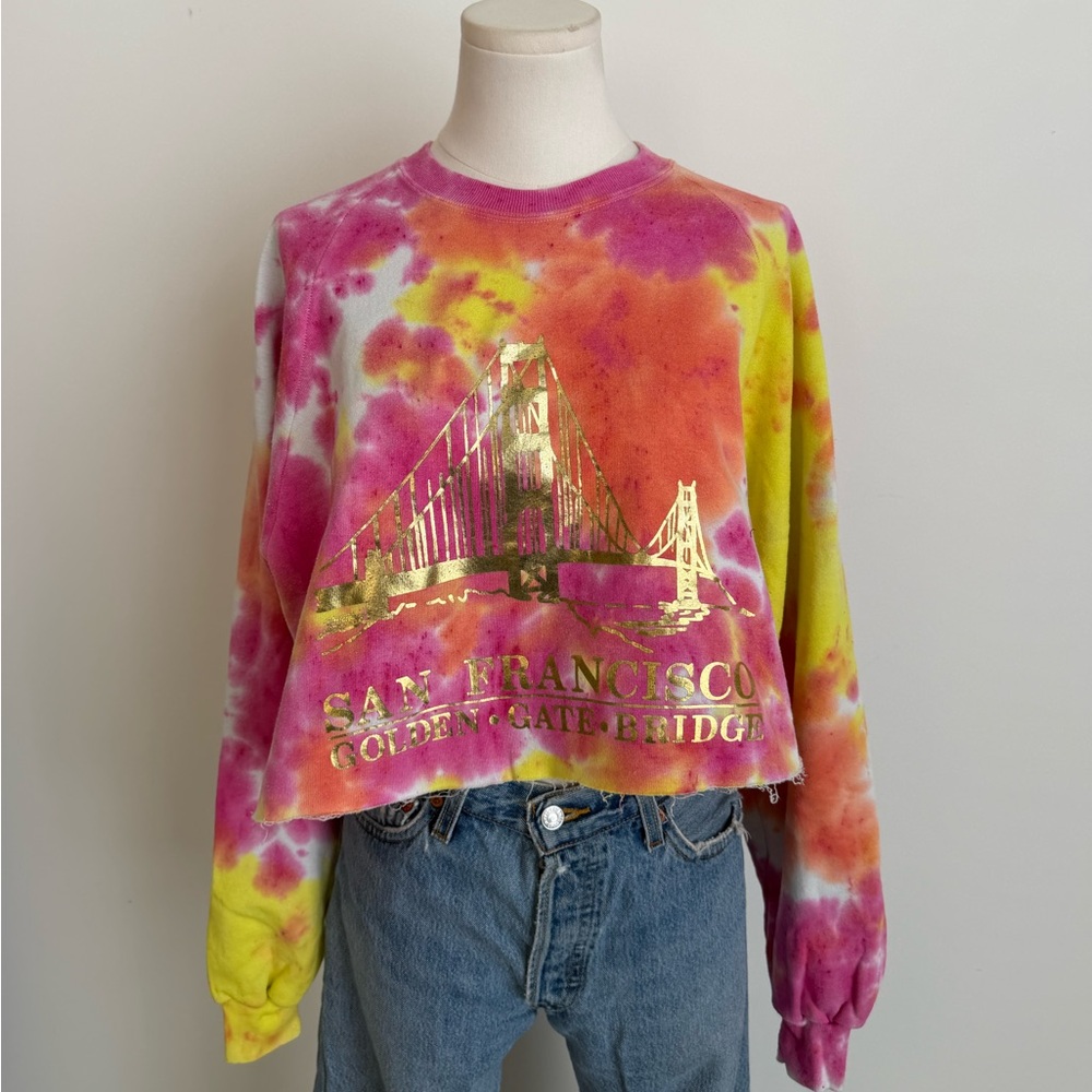 Tie Dye San Francisco Crop Sweatshirt